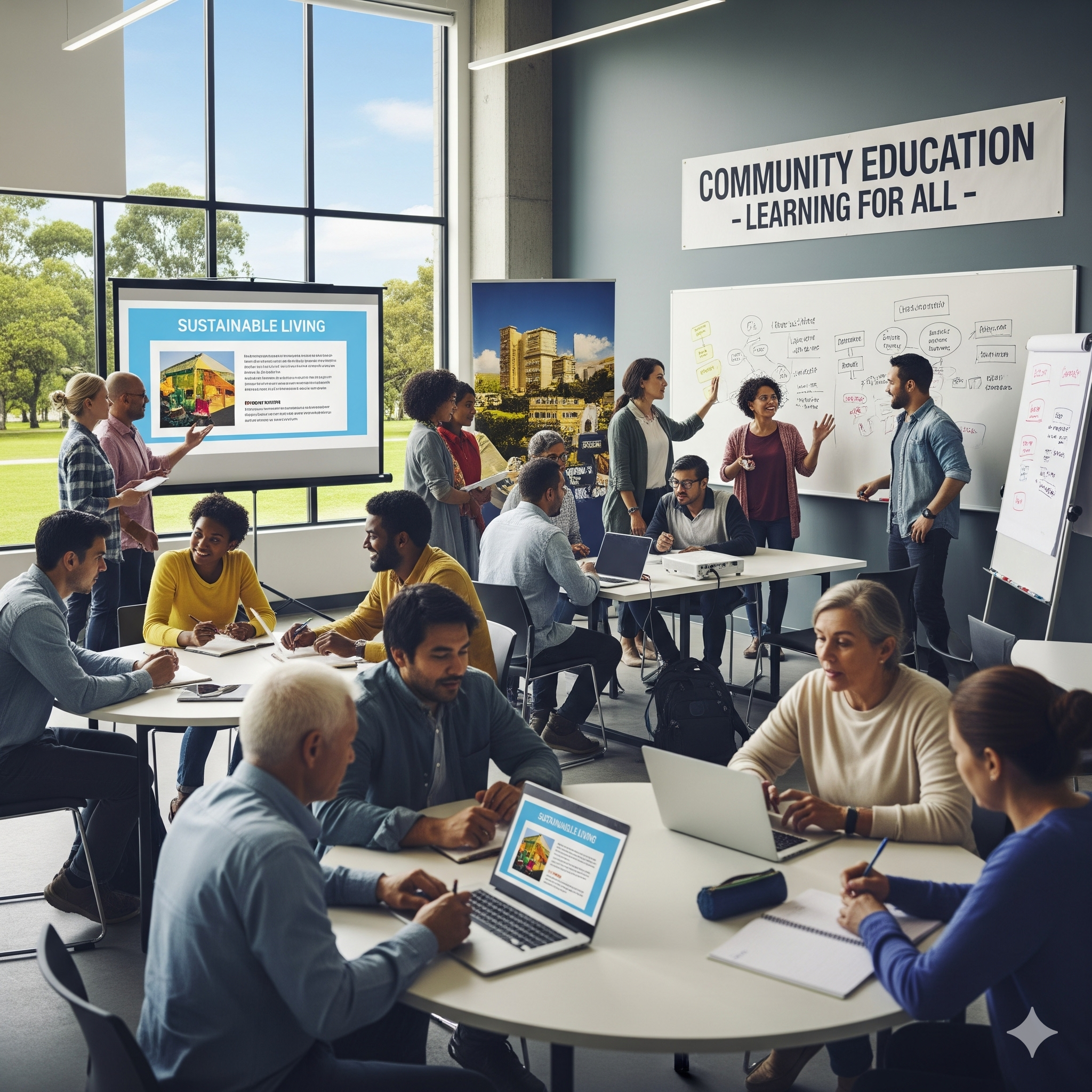 elderly Black man mentoring young people