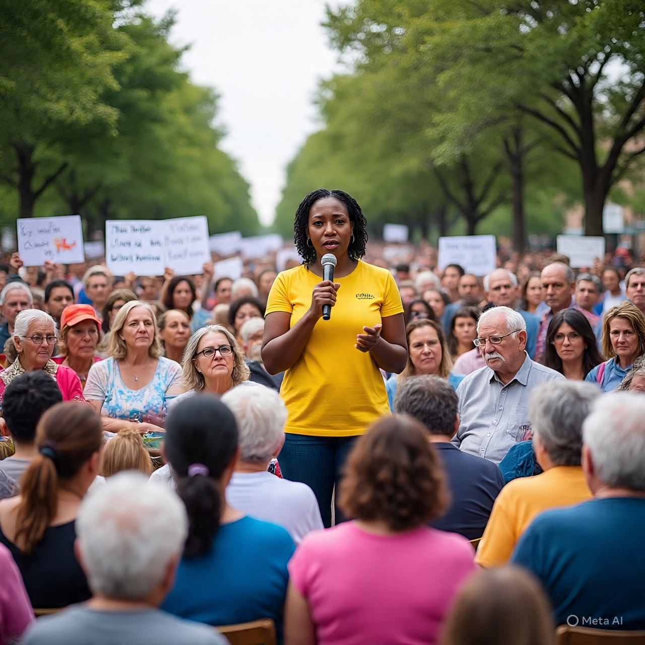 diverse group of families at community garden